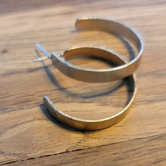 Gold 1" Hoop Earrings with .25" Band Width - Picture 13 of 13